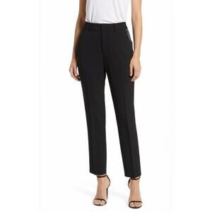 NWT Favorite Daughter Womens Size 2 Black Tuxedo Pant Satin Stripe